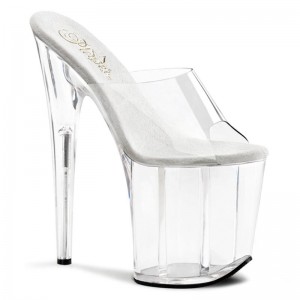 Clear Pleaser Flamingo-801 Women's Platform Slides | AU OYVUDPG