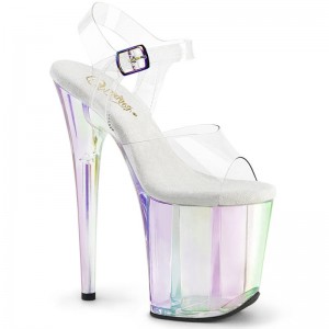 Clear Pleaser Flamingo-808HT Women's Platform Heels Sandals | AU PNUBWTY