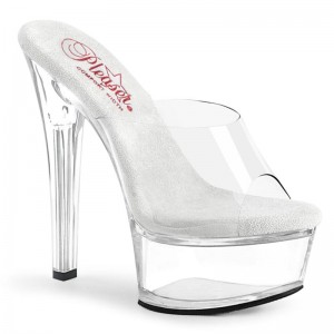 Clear Pleaser Gleam-601 Women's Platform Slides | AU AEVZGOX