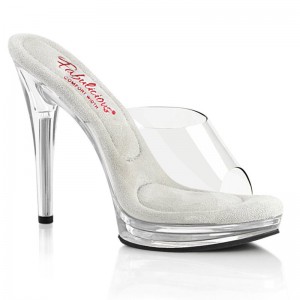 Clear Pleaser Glory-501 Women's Platform Slides | AU ZYIXJDM