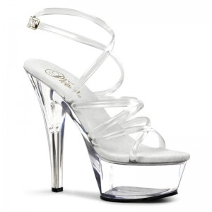 Clear Pleaser Kiss-206 Women's Platform Heels Sandals | AUSTRALIA AKBCH