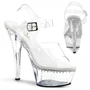 Clear Pleaser Kiss-208LS Women's Platform Heels Sandals | AUSTRALIA QEGLT