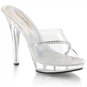 Clear Pleaser Lip-101R Women's Platform Slides | AUSTRALIA CSQRA