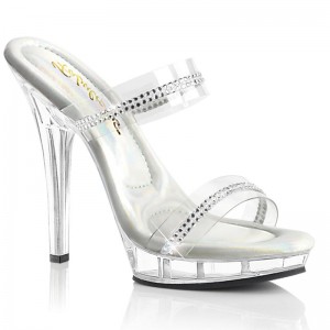 Clear Pleaser Lip-102-2 Women's Platform Slides | AUSTRALIA JSRWE