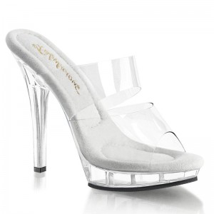 Clear Pleaser Lip-102 Women's Platform Slides | AUSTRALIA CKWJA