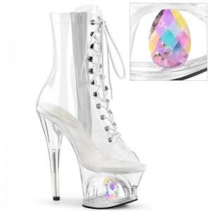 Clear Pleaser Moon-1021C-DIA Women's Heels Boots | AU FRKYGVD