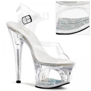 Clear Pleaser Moon-708DM Women's Platform Heels Sandals | AUSTRALIA HMYGC