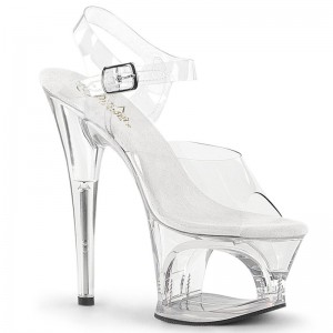 Clear Pleaser Moon-708 Women's Platform Heels Sandals | AU AYPCVKN