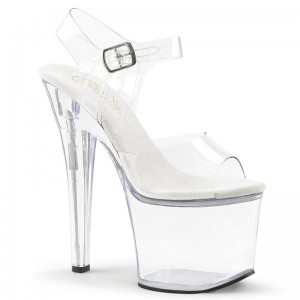 Clear Pleaser Radiant-708 Women's Platform Heels Sandals | AU VLZMSUK