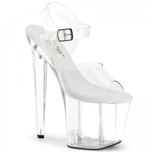 Clear Pleaser Razzle-808 Women's Platform Heels Sandals | AU CFYWLXV