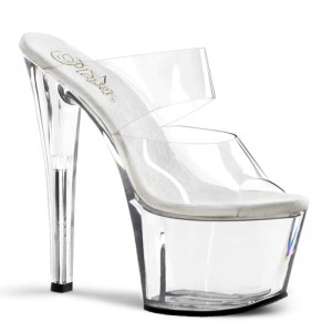 Clear Pleaser Sky-302 Women's Platform Slides | AUSTRALIA TMUDV