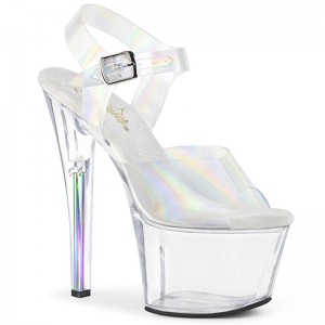 Clear Pleaser Sky-308N-RBH Women's Platform Heels Sandals | AU MELWAPG