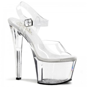 Clear Pleaser Sky-308 Women's Platform Heels Sandals | AUSTRALIA SLFNA