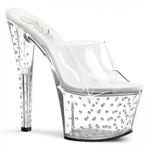 Clear Pleaser Stardust-701 Women's Platform Slides | AUSTRALIA NKVIY