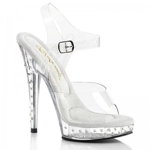 Clear Pleaser Sultry-608SDT Women's Platform Heels Sandals | AU NZQLOXK