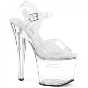 Clear Pleaser Tipjar-708RAD Women's Platform Heels Sandals | AUSTRALIA WDTCZ