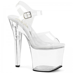 Clear Pleaser Treasure-708RAD Women's Platform Heels Sandals | AU SFNITDZ