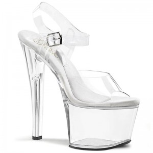 Clear Pleaser Treasure-708 Women's Platform Heels Sandals | AU TYKWBMH