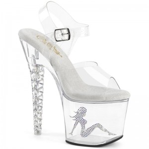 Clear Pleaser Unicorn-708TGRS Women's Platform Heels Sandals | AU PMHFJQB