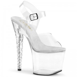 Clear Pleaser Unicorn-708 Women's Platform Heels Sandals | AU HZMYTNV