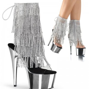 Clear / Silver Pleaser Adore-1017RSF Women's Heels Boots | AUSTRALIA GQAYP