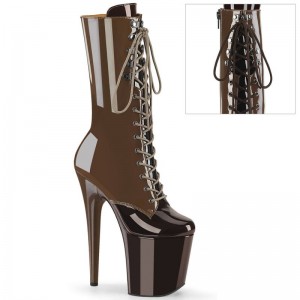 Coffee / Dark Brown Pleaser Flamingo-1054DC Women's Heels Boots | AUSTRALIA XQPJY