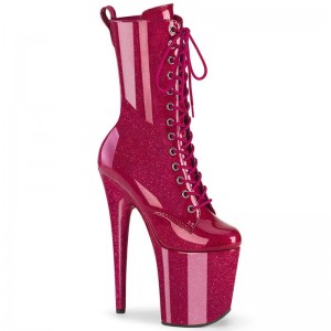 Fuchsia Pleaser Flamingo-1040GP Women's Heels Boots | AU QLJVNRI