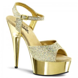 Gold Pleaser Delight-609G Women's Platform Heels Sandals | AUSTRALIA CTBLW