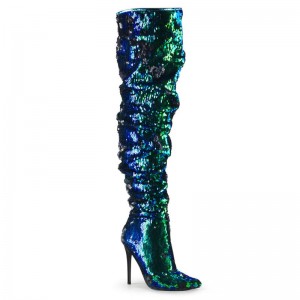 Green Pleaser Courtly-3011 Women's Thigh High Boots | AU FZENVPQ