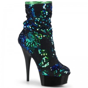 Green / Black Pleaser Delight-1004 Women's Heels Boots | AUSTRALIA QNPDT