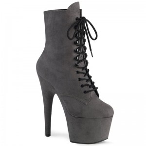 Grey Pleaser Adore-1020FS Faux Suede Women's Heels Boots | AU KOIURJL