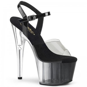 Grey / Clear Pleaser Adore-708T-1 Women's Platform Heels Sandals | AUSTRALIA STGFE