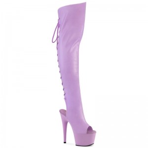 Lavender Pleaser Adore-3019 Faux Leather Women's Thigh High Boots | AU NSPJQMU