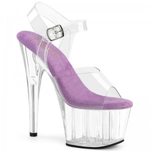 Lavender / Clear Pleaser Adore-708 Women's Platform Heels Sandals | AU ARSHBKE