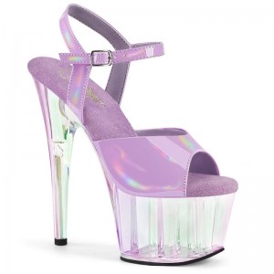 Lavender / Clear Pleaser Adore-709HT Women's Platform Heels Sandals | AU ISULYBT