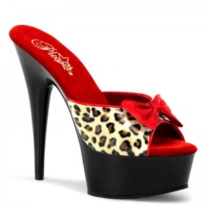 Leopard / Black Pleaser Delight-601-6 Women's Platform Slides | AU CLXHJYD