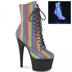 Multicolor / Black Pleaser Adore-1020REFL-02 Women's Heels Boots | AU JPGFYMW