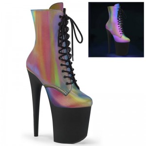 Multicolor / Black Pleaser Flamingo-1020REFL Women's Heels Boots | AUSTRALIA KYIOW