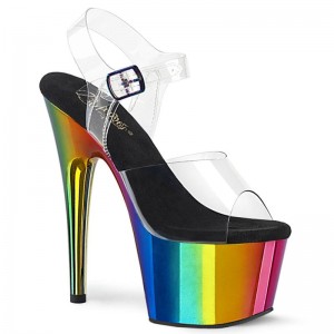 Multicolor / Clear Pleaser Adore-708RC Women's Platform Heels Sandals | AU GPCHUBN