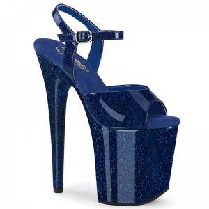 Navy Pleaser Flamingo-809GP Women's Platform Heels Sandals | AUSTRALIA GYWLB