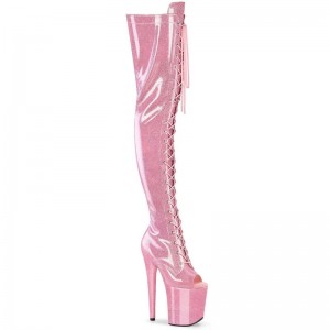 Pink Pleaser Flamingo-3021GP Glitter Women's Thigh High Boots | AUSTRALIA KXUSA