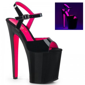 Pink / Black Pleaser Xtreme-809TT Women's Platform Heels Sandals | AUSTRALIA GLPET