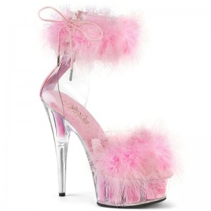 Pink / Clear Pleaser Delight-624F Women's Platform Heels Sandals | AUSTRALIA BGRVT