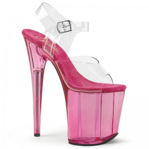 Pink / Clear Pleaser Flamingo-808T Women's Platform Heels Sandals | AUSTRALIA EALBN