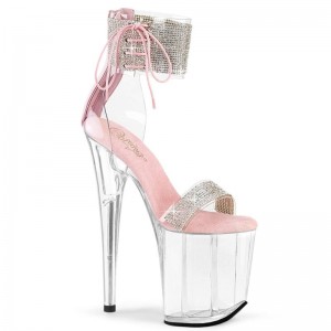 Pink / Clear Pleaser Flamingo-827RS Women's Platform Heels Sandals | AU MZGKCJI