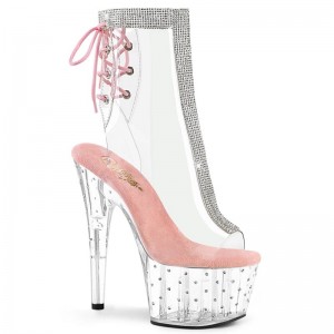 Pink / Clear Pleaser Stardust-1018C-2RS Women's Heels Boots | AU LGSDTJI