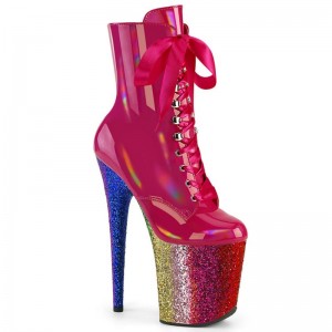 Pink / Multicolor Pleaser Flamingo-1020HG Women's Heels Boots | AU VZUPGAC