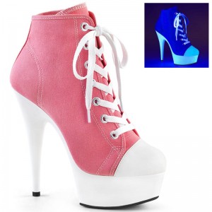 Pink / White Pleaser Delight-600SK-02 Women's Heels Boots | AU RPKASVW