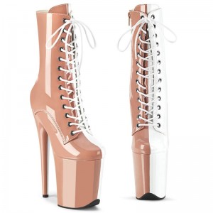 Pink / White Pleaser Flamingo-1040TT Women's Heels Boots | AUSTRALIA LXKEW