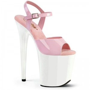 Pink / White Pleaser Flamingo-809 Women's Platform Heels Sandals | AUSTRALIA LDIZS